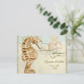 シーホース沿岸ビーチ-ブライダルシャワーはがき インビテーションポストカード (スタンド正面)