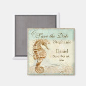 シーホース沿岸ビーチ – 日付磁石を保存 マグネット (正面/裏面)