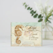 シーホース沿岸ビーチ- RSVP応答はがき インビテーションポストカード (スタンド正面)