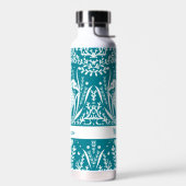 シーホース海シーライフティール（緑がかった色）ブルーパーソナライズされた ウォーターボトル (左面)