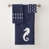 シーホース海ブルーとホワイト バスタオルセット (インサイチュ)