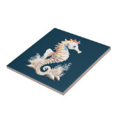 シーホース海産魚3Dブルーオレンジビーチテーマ タイル (側面)