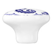 シーホース海軍ブルーホワイトシー海右向き セラミックノブ (側面)