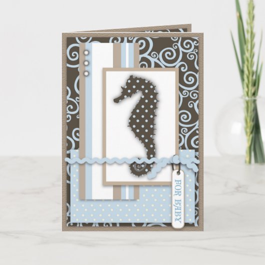 シーホース男の赤ちゃんカード カード (正面)
