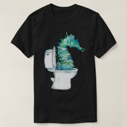 シーホース磨き歯バスの水色 Tシャツ (デザイン正面)