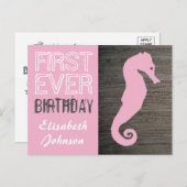 シーホース粘土スラブ初めて誕生日はがき ポストカード (正面/裏面)