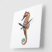 シーホース虹 スクエア壁時計 (傾斜)