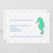 シーホース誕生日カスタマイズ可能招待状シーホース 招待状 (正面/裏面)