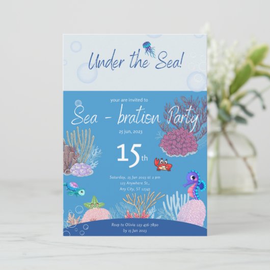 シーホース誕生日パーティーの招待の下 招待状 (スタンド正面)