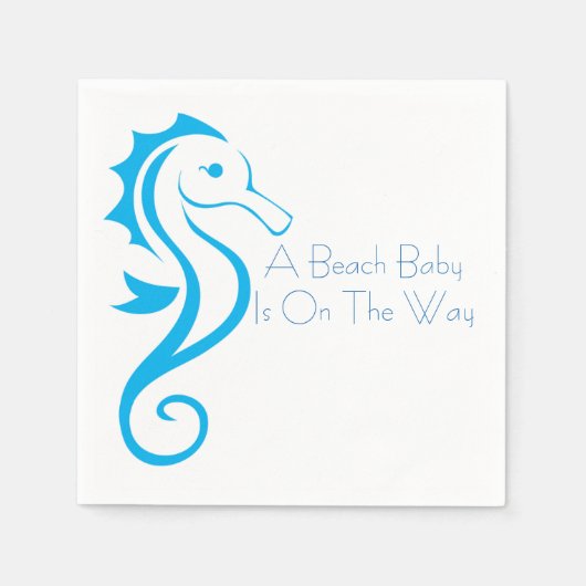 シーホース赤ちゃんシャワーナプキン スタンダードカクテルナプキン (正面)