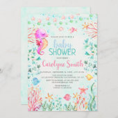 シーホース赤ちゃんシャワー招待状 招待状 (正面/裏面)