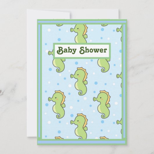 シーホース赤ちゃんシャワー 招待状 (正面)