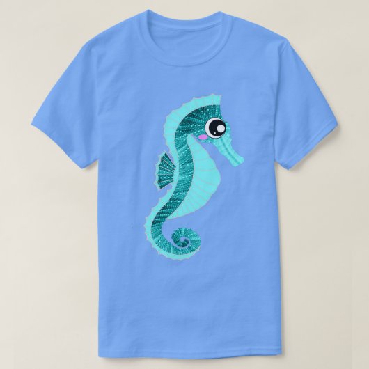 シーホース青とピンク Tシャツ (デザイン正面)