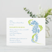 シーホース青、緑結婚のブライダルシャワー 招待状 (スタンド正面)