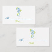 シーホース青、緑結婚の座席表 プレイスカード (正面/裏面)