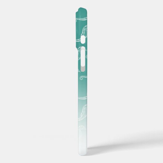 シーホース骨格パターンシーグリーンモノグラム名 Case-Mate iPhoneケース (裏面 / 左)