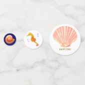 シーホース、シェル、ネイビーブルー&ホワイトテーブルの星 コンフェッティ (裏面)