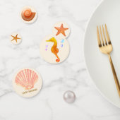 シーホース、シェル、星、真珠のアイボリーテーブル コンフェッティ (グループ)