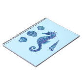シーホース&シーシェル(ブルー&ターコイズ) ノートブック (左側)