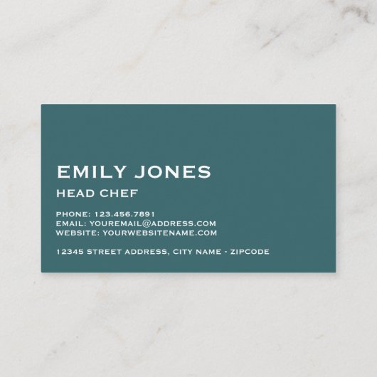 シーホース、シーフード、シェフ、料理名刺 名刺 (裏面)