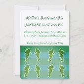 シーホース、シーライフベビーシャワー招待状カード 招待状 (裏面)