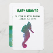 シーホース、シーライフベビーシャワー招待状カード 招待状 (正面/裏面)