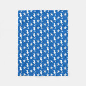 シーホース&スターフィッシュ – コバルトブルーの白 フリースブランケット (正面)