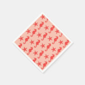 シーホース&スターフィッシュ – コーラルオレンジの色合い スタンダードカクテルナプキン (角)