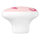 シーホース&スターフィッシュ – コーラルピンクの色合い セラミックノブ (側面)