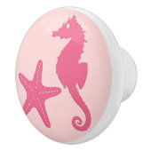 シーホース&スターフィッシュ – コーラルピンクの色合い セラミックノブ (右)