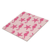 シーホース&ヒトデ – コーラルピンク タイル (側面)