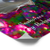 シーホース、ピンクティール（緑がかった色）ブルー真珠の母 ポスター (角)