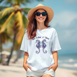 シーホース – フィッシャーマンコア – ハワイアントロピカルブルー Tシャツ