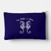 シーホース – フィッシャーマンコア – ハワイアン-ビーチ – 青 アクセサリーポーチ (裏面)