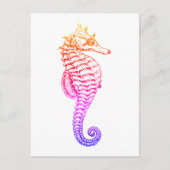 シーホース、ヴィンテージ海獣イラストレーション ポストカード (正面)