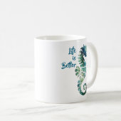 シーホース – 海の方が人生が良い コーヒーマグカップ (正面右)