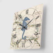 シーホース~西インディ~カリブの1785マ航海のップ~ スクエア壁時計 (傾斜)