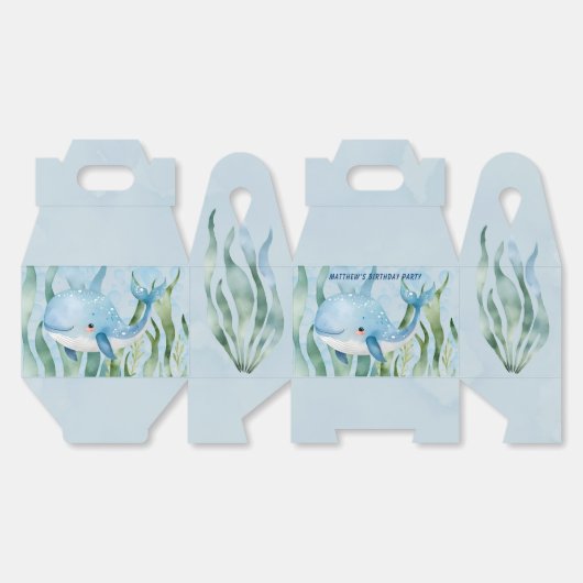 シーボーイ誕生日パーティーの下のブルーホエールズ フェイバーボックス (見開き)