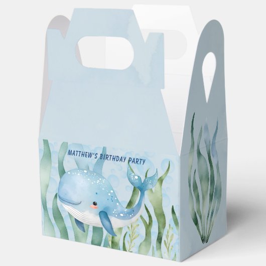 シーボーイ誕生日パーティーの下のブルーホエールズ フェイバーボックス (見開き)