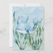 シーボーイ誕生日パーティーの下のブルーホエールズ 招待状 (裏面)