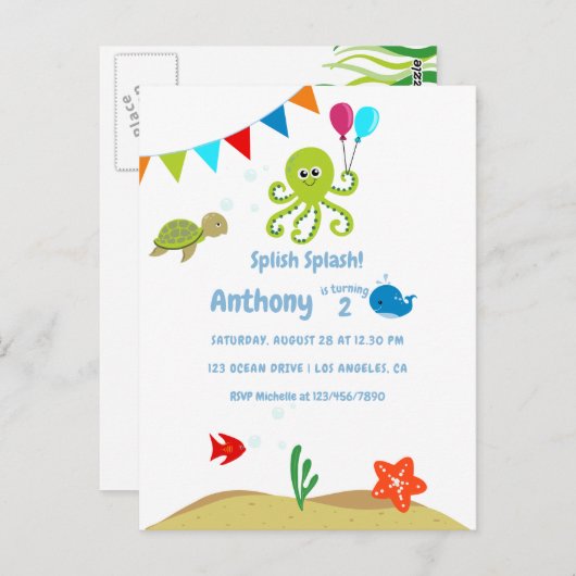 シーボーイ・バースデーパーティーの下で ポストカード (正面/裏面)