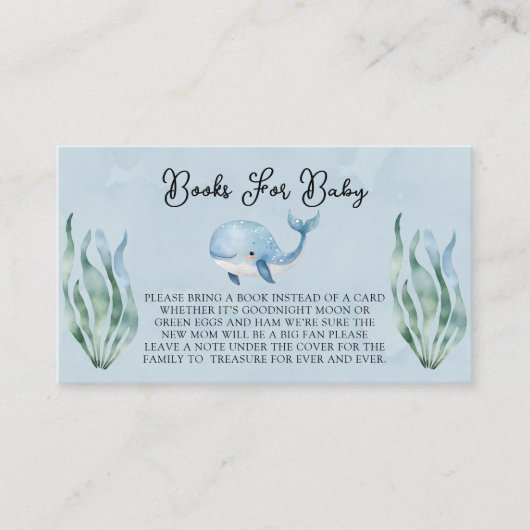 シーボーイ・ブックスの下の青い鯨ベビー エンクロージャーカード (正面)