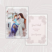 シーポインセチアレース赤面写真クリスマスカード