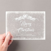 シーポインセティアレースアクリルホリデーカード アクリル招待状 (インサイチュ (ポータブル))