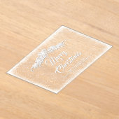 シーポインセティアレースアクリルホリデーカード アクリル招待状 (レイダウン)