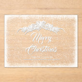 シーポインセティアレースアクリルホリデーカード アクリル招待状 (正面)