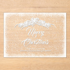 シーポインセティアレースアクリルホリデーカード アクリル招待状