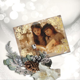 シーポインセティアレースホリデーポストカード 箔シーズンポストカード