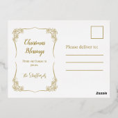 シーポインセティアレースホリデーポストカード 箔シーズンポストカード (裏面)