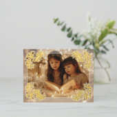 シーポインセティアレースホリデーポストカード 箔シーズンポストカード (立ち正面)